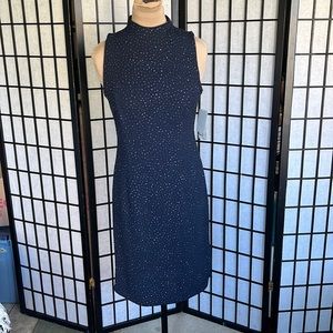David Warren Navy Sequined Dress 8